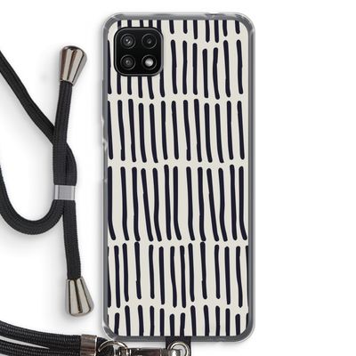 Moroccan stripes: Samsung Galaxy A22 5G Transparant Hoesje met koord
