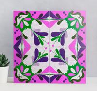 Roze hydraulische tegel canvas schilderij