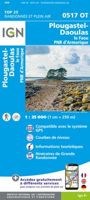 Wandelkaart - Topografische kaart 0517OT Plougastel, Daoulas, Le Faou, PNR D'Armorique | IGN - Institut Géographique National
