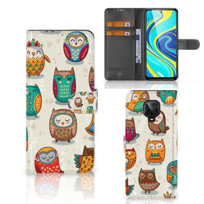Xiaomi Redmi Note 9 Pro | Note 9S | Telefoonhoesje | Met pasjeshouder | Vrolijke Uilen