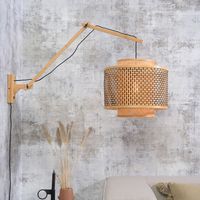 GOOD&MOJO Wandlamp 'Bhutan' Large, Ø40cm, Bamboe, kleur Naturel GOOD&MOJO Wandlamp 'Bhutan' Large, Ø40cm, Bamboe, kleur Naturel