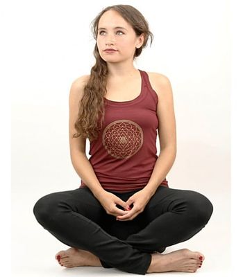 Yoga top &apos;Yantra&apos; Bordeaux Rood L
