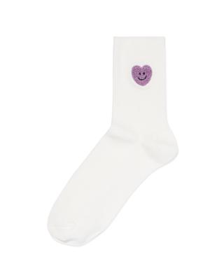 HEMA Damessokken rib hartje gebroken wit (gebroken wit)