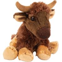 Pluche knuffel dier - bizon buffel - 15 cm - bruin - Savanne knuffeldier