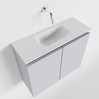 Toiletmeubel Mondiaz Ture | 60 cm | Meubelkleur Cale | Eden wastafel Talc Midden | Zonder kraangat