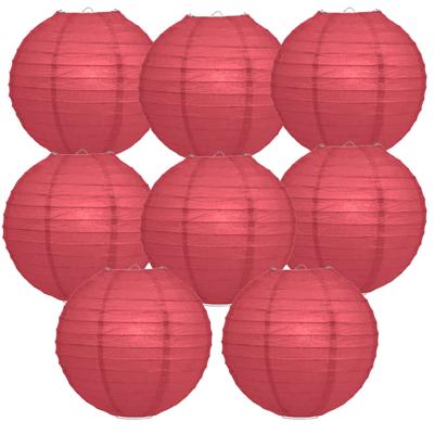 Luxe bol feest lampion - 8x - bordeaux rood - dia 35 cm - papier
