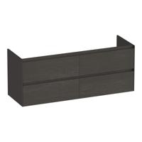 Brauer Inspire - Onderkast - 140 cm - met 4 Softclose Lades Greeploos en 2 Sifon Uitsparingen - Timber Anthracite