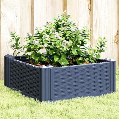 VidaXL Plantenbak met pinnen 42,5x42,5x28,5 cm polypropeen grijs