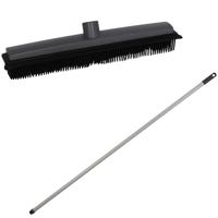 Bezemsteel en Bezemkop - L120 cm - rubber/metaal - grijs - schoonmaken Bezemsteel en Bezemkop - L120 cm - rubber/metaal - grijs - schoonmaken