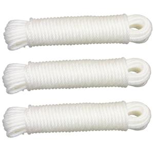 AMIG paracord touw - 3x - 15 meter - D5mm - 110kg - PE/PVC - wit