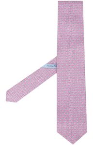 Ferragamo Stropdas met monogramprint - Roze