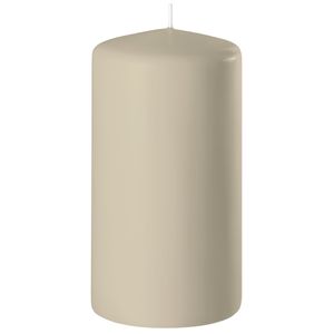 1x Beige cilinderkaars/stompkaars 6 x 8 cm 27 branduren   -