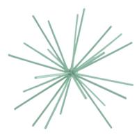 Housevitamin ornament firework metaal mintgroen 25 cm | 12 stuks