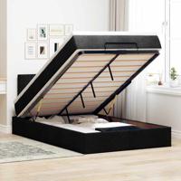 Ottoman bed met matras en LED's 120x200 cm stof zwart