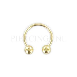 Circulair barbell 1.2 mm goud 14 karaat