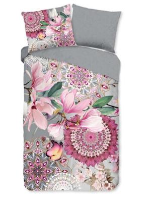 HIP Dekbedovertrek "mandala's en magnolia bloemen" - Multi - (155x220 cm) - Katoen Flanel