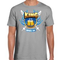 Wintersport verkleed t-shirt voor heren - king of the apres ski - grijs - bier/winter outfit