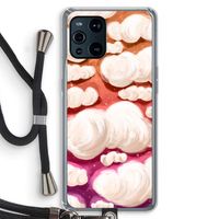 Katoen Wolken: Oppo Find X3 Transparant Hoesje met koord