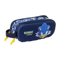 Pennenetui met 2 vakken Sonic City Blauw 21 x 8 x 6 cm 3D