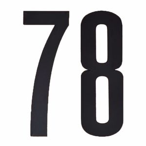 Naamsticker cijfer 78 zwart