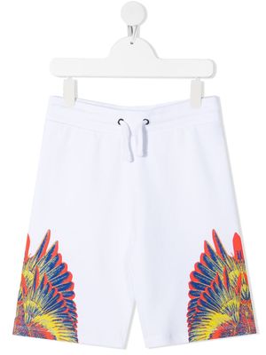 Marcelo Burlon County Of Milan Kids short de sport à imprimé ailes - Blanc