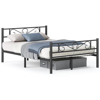 Metalen bedframe met opbergruimte onder het bed, Zwart / 140 x 200 cm