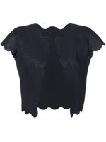 Comme Des Garçons Pre-Owned scalloped crocodile-embossed waistcoat - Noir - thumbnail