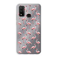Flamingoprint groen: Huawei P Smart (2020) Transparant Hoesje