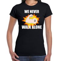 We never walk alone t-shirt coronacrisis zwart voor dames 2XL  -