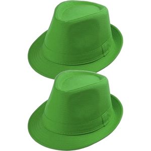 Trilby hoed - 4x - groen verkleed accessoire 57 cm