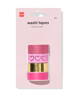 051 Washi Tapes Hartjes - 4 Stuks