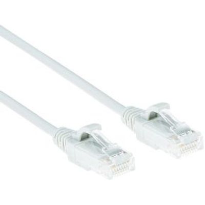 ACT Witte 2 meter LSZH U/UTP CAT6 datacenter slimline patchkabel snagless met RJ45 connectoren