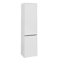 Villeroy & Boch Subway 3.0 Badkamerkast - opbouw - 45x35x170cm - 1 rechtsdraaiende softclose deur - volcano Black greep - spaanplaat - brilliant white C59301VE