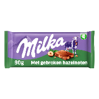 Milka gebroken noot flowpack (24x 90gr)
