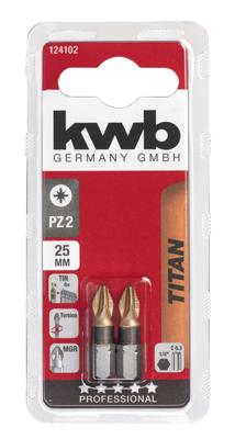 Titaan bits 25 mm pozidrive PZ 2 2 st. kaart - Eurofix