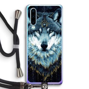 Darkness Wolf: Huawei P30 Transparant Hoesje met koord