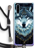 Darkness Wolf: Huawei P30 Transparant Hoesje met koord
