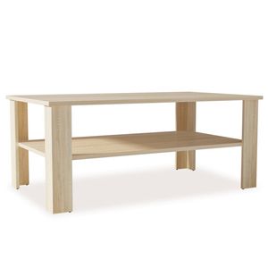 The Living Store Salontafel - Hout - 100 x 59 x 42 cm - Eiken