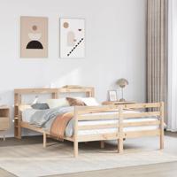 Bedframe met hoofdbord massief grenenhout 140x190 cm