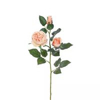 Engelse Roos Tak Zalm Roze 64 cm kunstplant - Buitengewoon de Boet - thumbnail