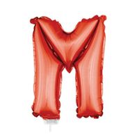 Rode letter ballonballon M op stokje 41 cm