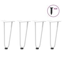 Haarnadelpoten voor Salontafel 4 st 30 cm massief staal wit