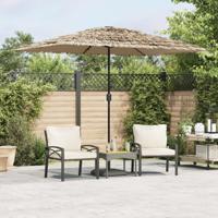 VidaXL Parasol met led&apos;s en stalen paal 248x248x248 cm bruin