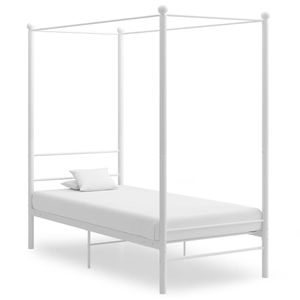 Hemelbedframe metaal wit 90x200 cm