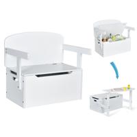 3 in 1 Kinderen Activiteitentafel set met Bureau & Bankje & Opbergdoos voor Kleuterschool Kinderkamer Woonkamer Wit