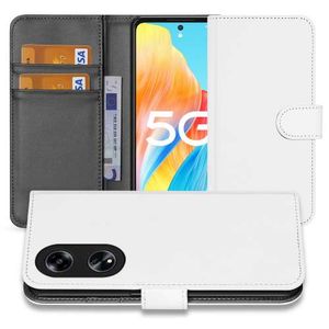 Book Case Hoesje voor de OPPO Reno8 T 5G Wit met Pasjeshouder