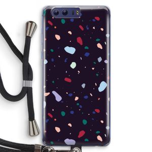Dark Rounded Terrazzo: Honor 9 Transparant Hoesje met koord