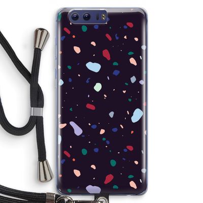 Dark Rounded Terrazzo: Honor 9 Transparant Hoesje met koord
