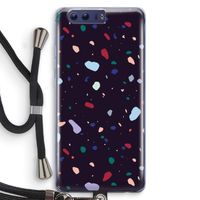 Dark Rounded Terrazzo: Honor 9 Transparant Hoesje met koord