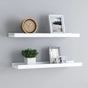 Fotoplanken 2 st 60x9x3 cm MDF wit